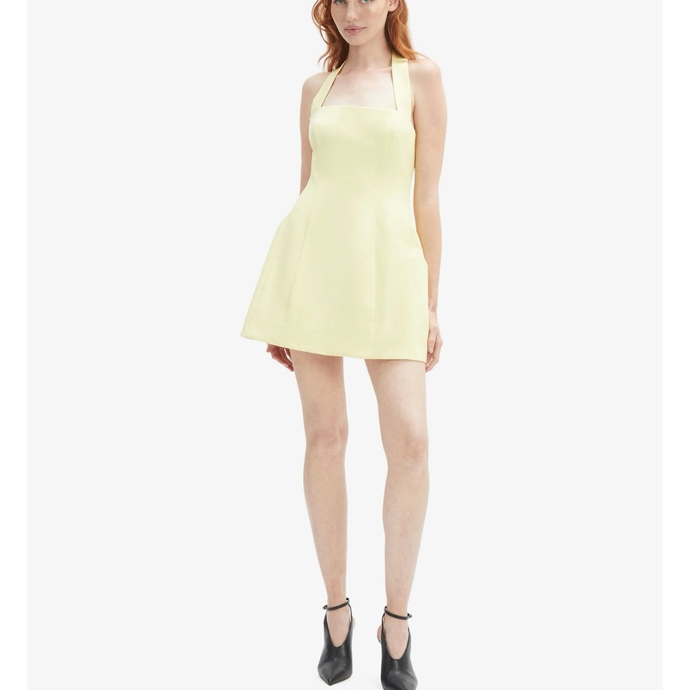 Elegant Yellow Halter Dress